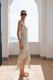 Robe à franges texturée