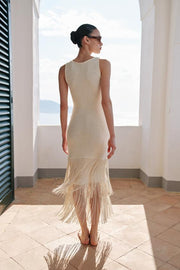 Robe à franges texturée
