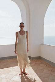 Robe à franges texturée