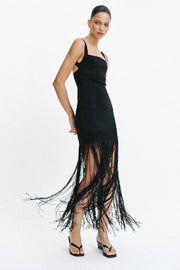 Robe longue à franges