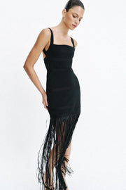 Robe longue à franges
