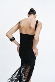 Robe longue à franges