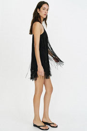 Robe courte à franges