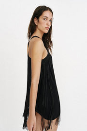 Robe courte à franges
