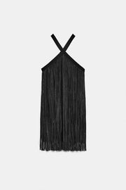 Robe courte à franges