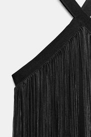 Robe courte à franges