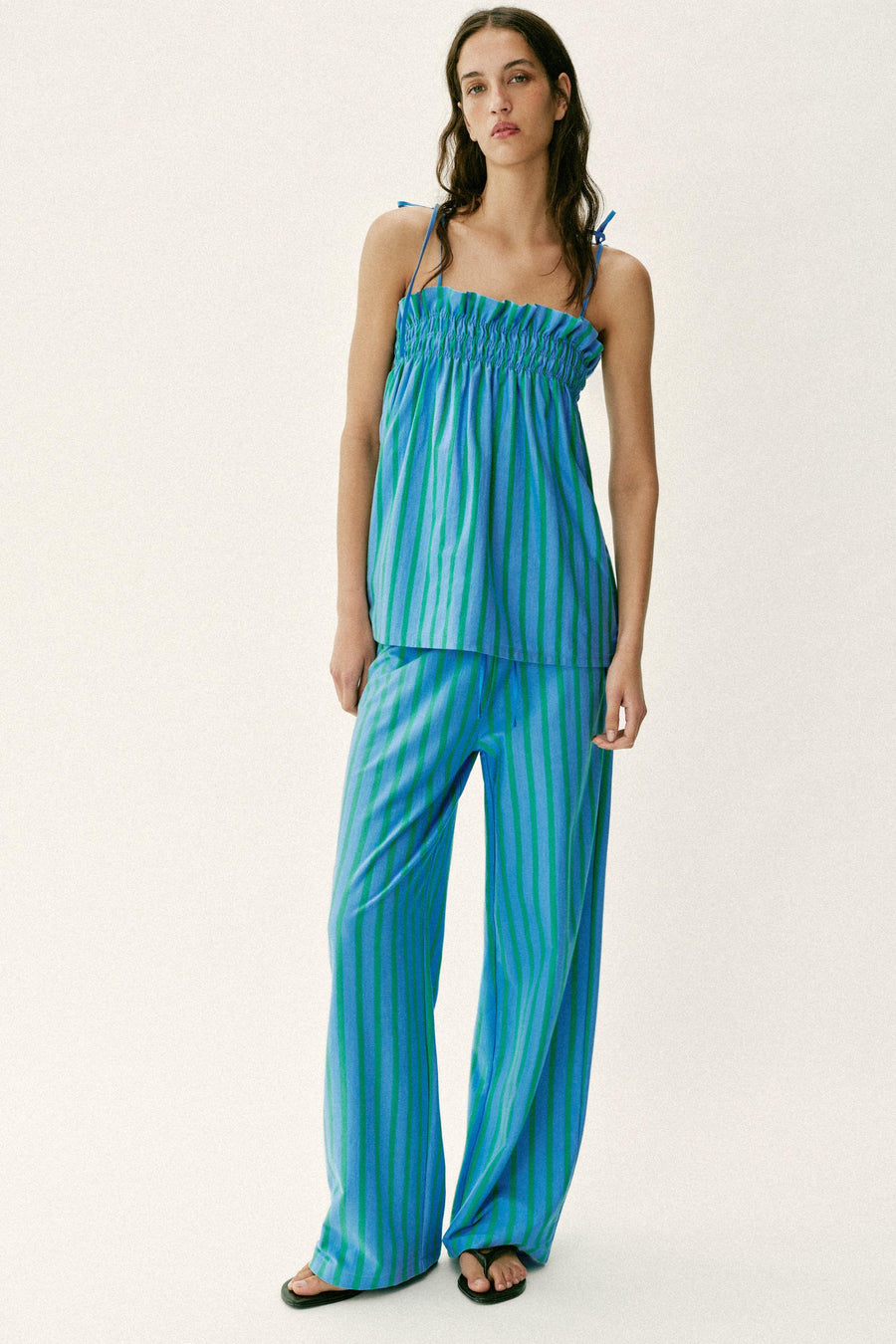 Pantalon palazzo à rayures