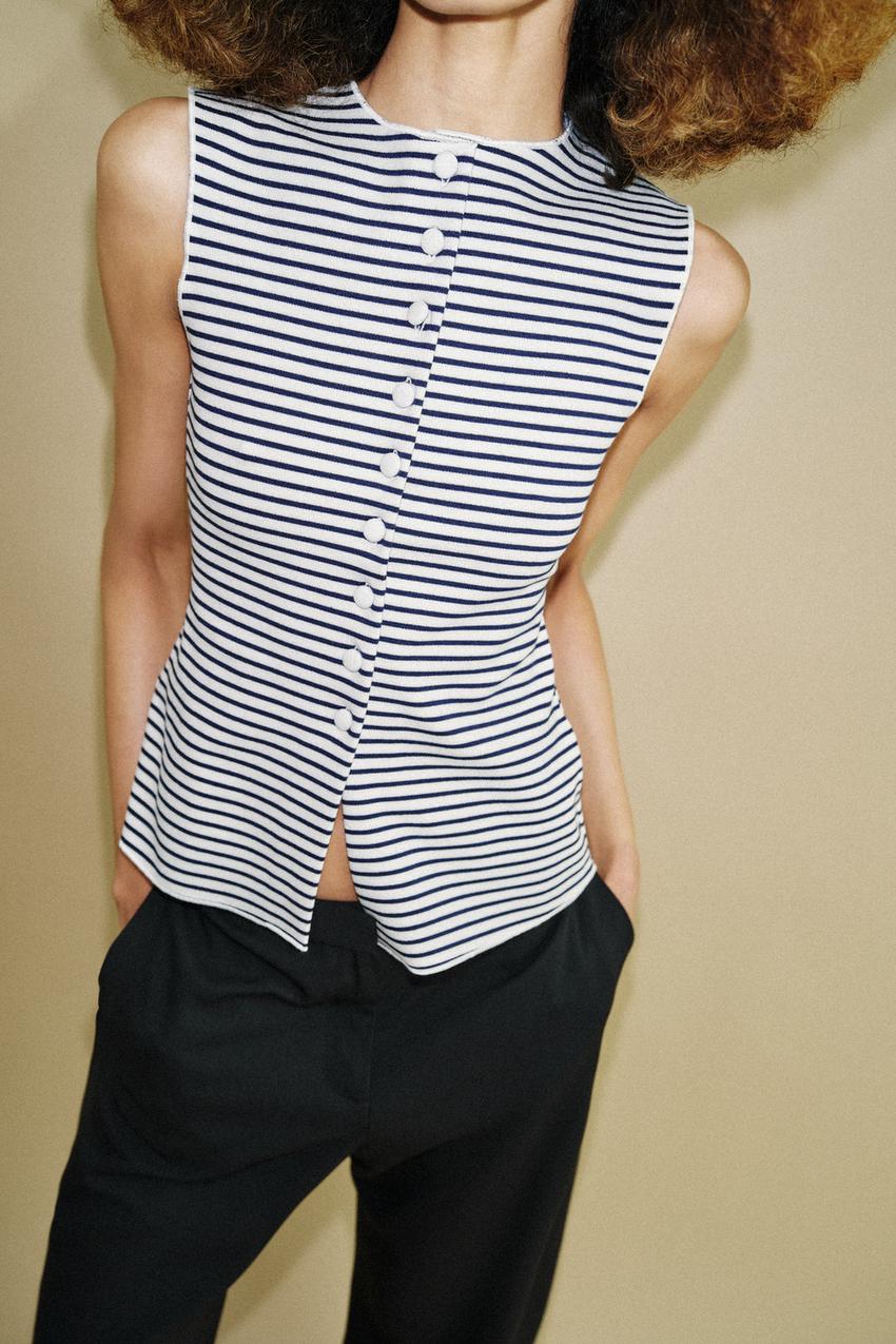 Top façon gilet à boutons