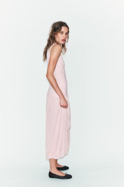 Robe longue contrastée en tulle