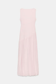 Robe longue contrastée en tulle