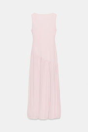 Robe longue contrastée en tulle