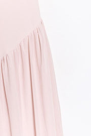 Robe longue contrastée en tulle