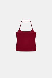 Top dos-nu en maille extensible