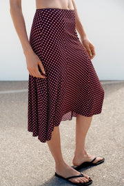 Jupe midi à pois