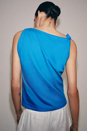 T-shirt drapé sans manches