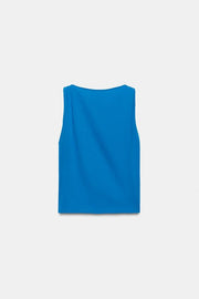 T-shirt drapé sans manches