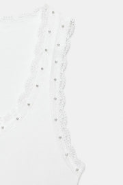 Top à perles en dentelle