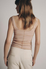Top en tulle à coutures apparentes