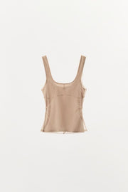 Top en tulle à coutures apparentes