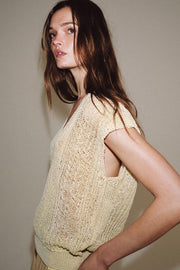 Top façon gilet en maille à décolleté en V