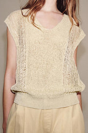 Top façon gilet en maille à décolleté en V