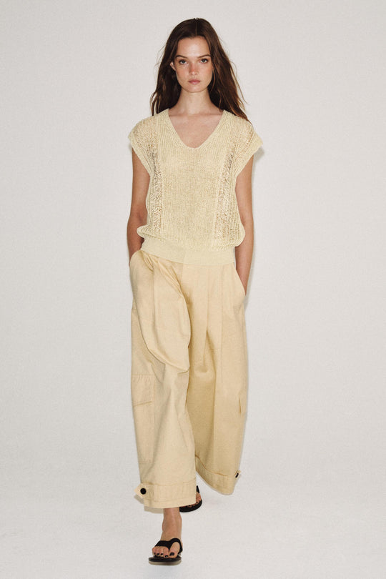 Top façon gilet en maille à décolleté en V