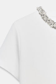 Top en maille à perles bijou