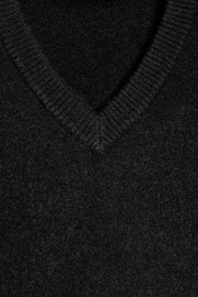 Pull uni en maille à col V