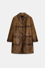 Manteau 100 % cuir ZW Collection Édition limitée