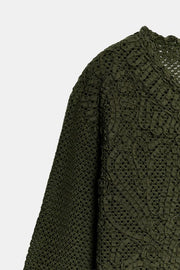 Veste contrastée au crochet