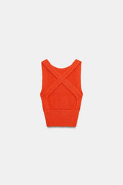 Top en maille à dos croisé