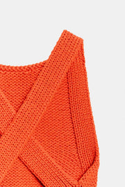 Top en maille à dos croisé