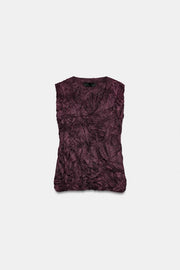 Top en maille effet froissé