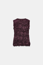 Top en maille effet froissé