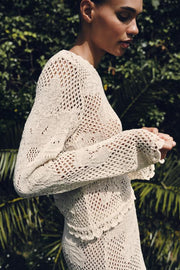 Pull en maille pointelle