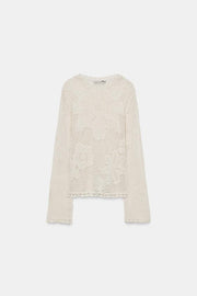 Pull en maille pointelle