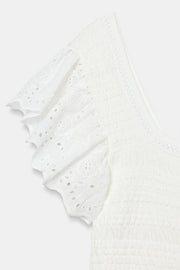 Top en maille à broderies ajourées