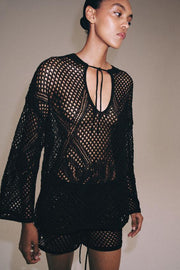 Short en maille ajourée