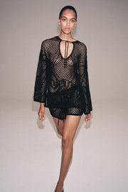 Short en maille ajourée