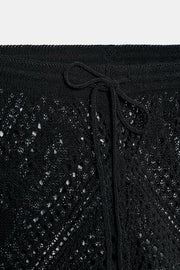 Short en maille ajourée