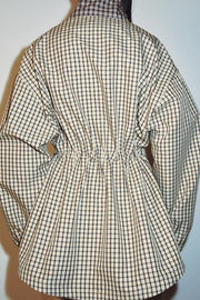 Veste à carreaux à col montant