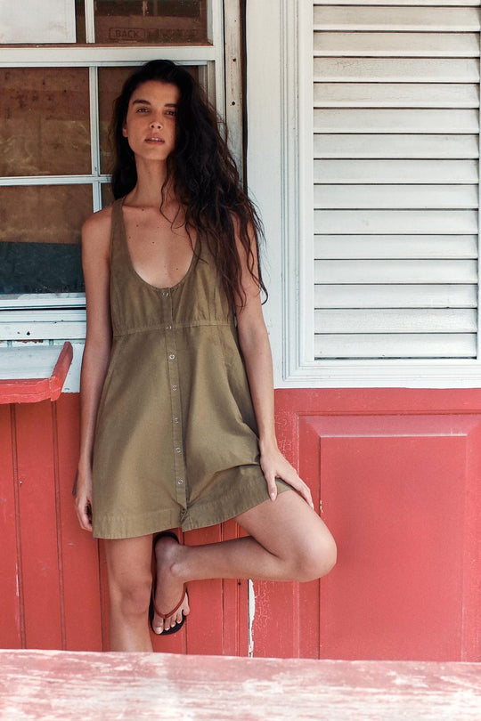 Robe en popeline délavée