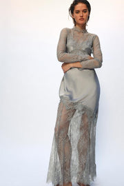 Robe satinée en dentelle ZW Collection