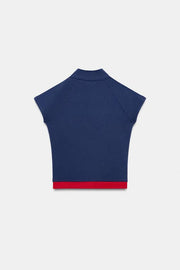 Top à fermeture zippée et texte