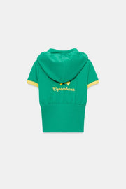 Top à capuche à fermeture zippée