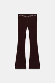 Pantalon coupe évasée extensible à clous
