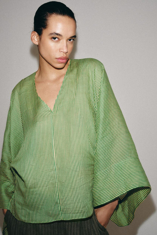 Chemise en ramie à rayures ZW Collection
