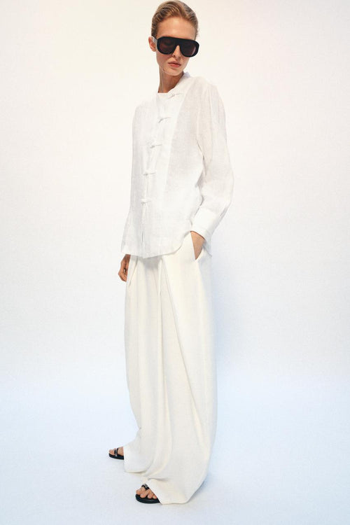 Chemise à brandebourgs 100 % lin ZW Collection