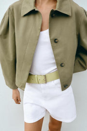 Blouson court effet délavé