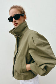 Blouson court effet délavé